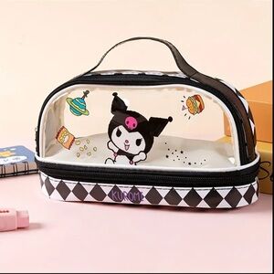 Kuromi Double-Layer Transparent Pencil Case, Large Capacity
